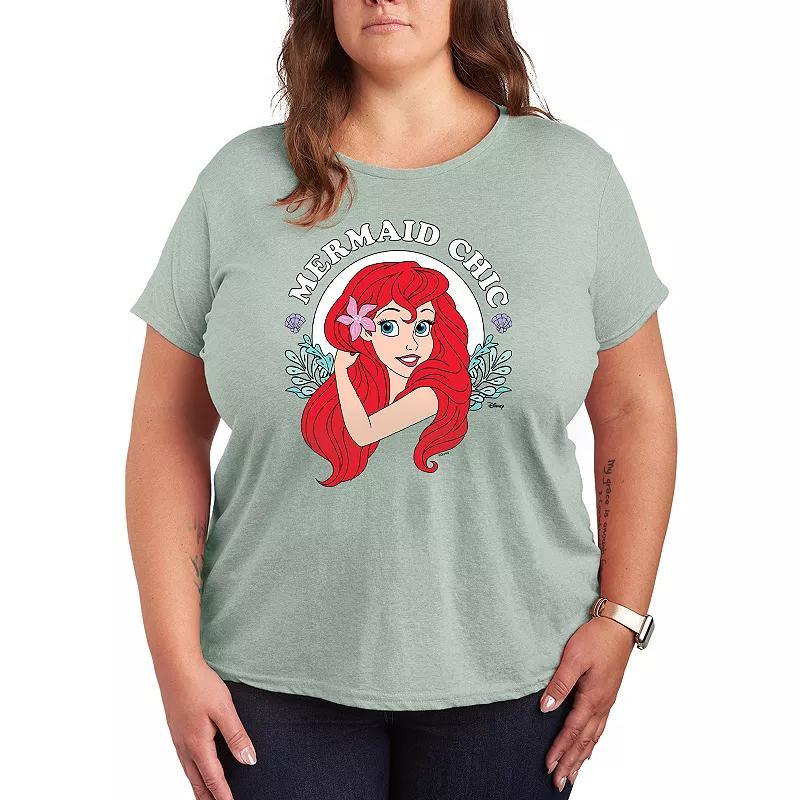 Disney Princess Ariel Plus Mermaid Chic Graphic Tee, Women's,  Product Image