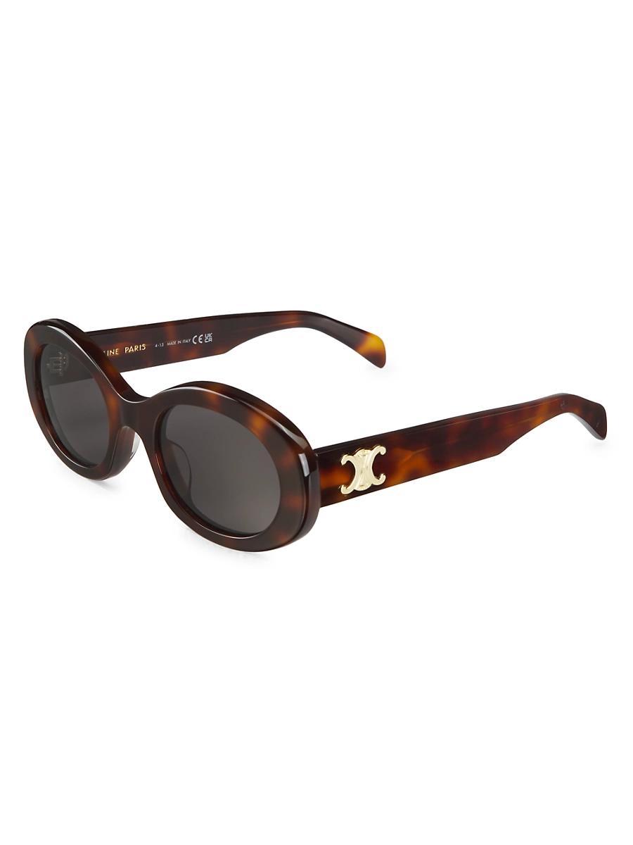 Mens 52MM Oval Acetate Sunglasses Product Image