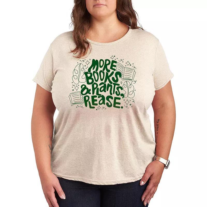 Plus More Books and Plants Please Graphic Tee, Womens Product Image