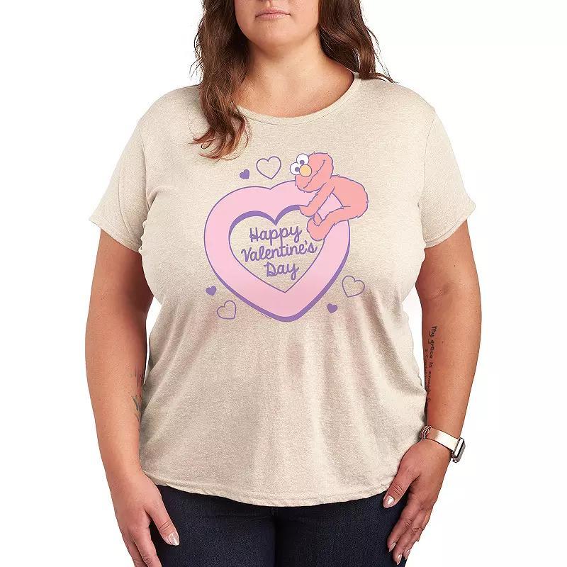 Plus Sesame Street Valentine's Day Graphic Tee, Women's, Size: 4XL, Heather Grey Product Image