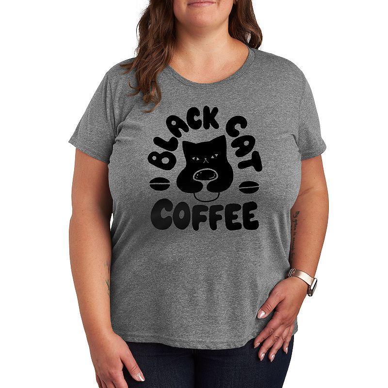 Plus Black Cat Coffee Graphic Tee, Women's,  Product Image