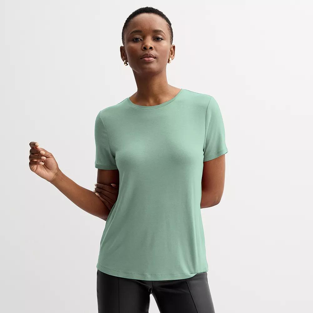 Women's Nine West Essential Crewneck Tee, Size: XXL, Hanover Blue Product Image