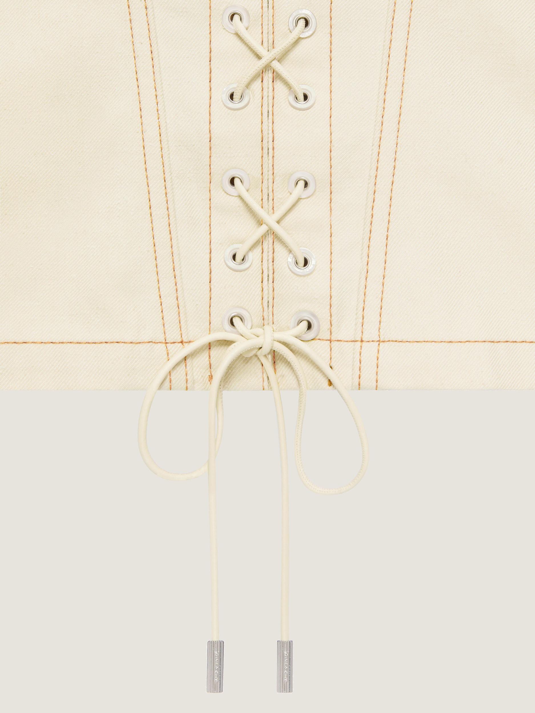 Slim fit jacket in denim with laces Product Image