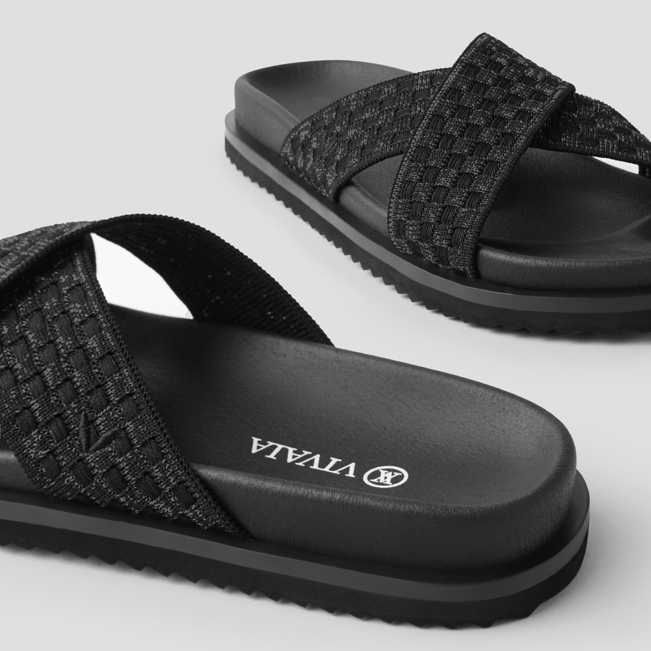 Criss Cross Straps Slides (Natalia) Product Image