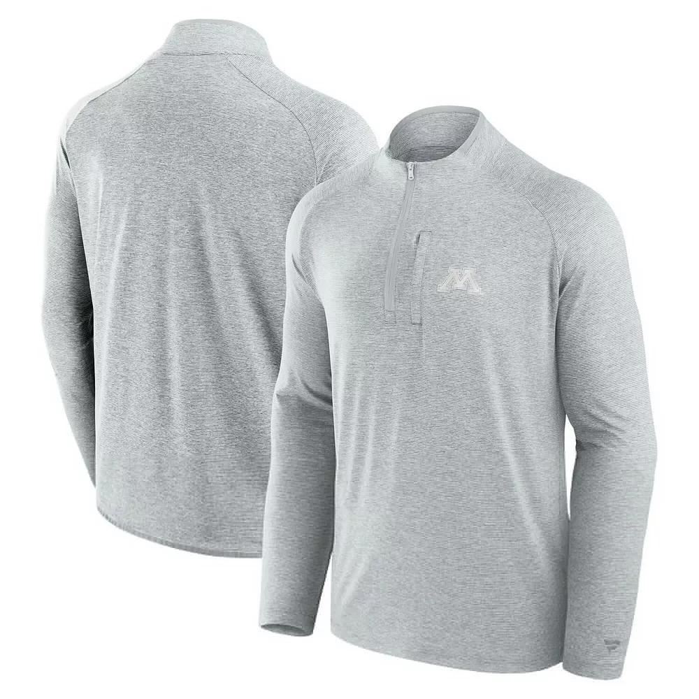 Men's Fanatics Gray Minnesota Golden Gophers Mock Neck Half-Zip Pullover Jacket,  Product Image