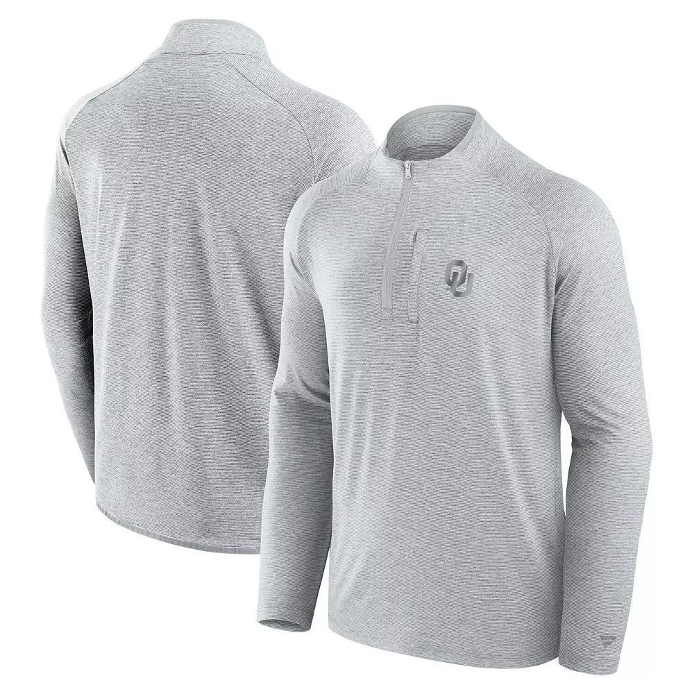 Men's Fanatics Gray Oklahoma Sooners Mock Neck Half-Zip Pullover Jacket,  Product Image