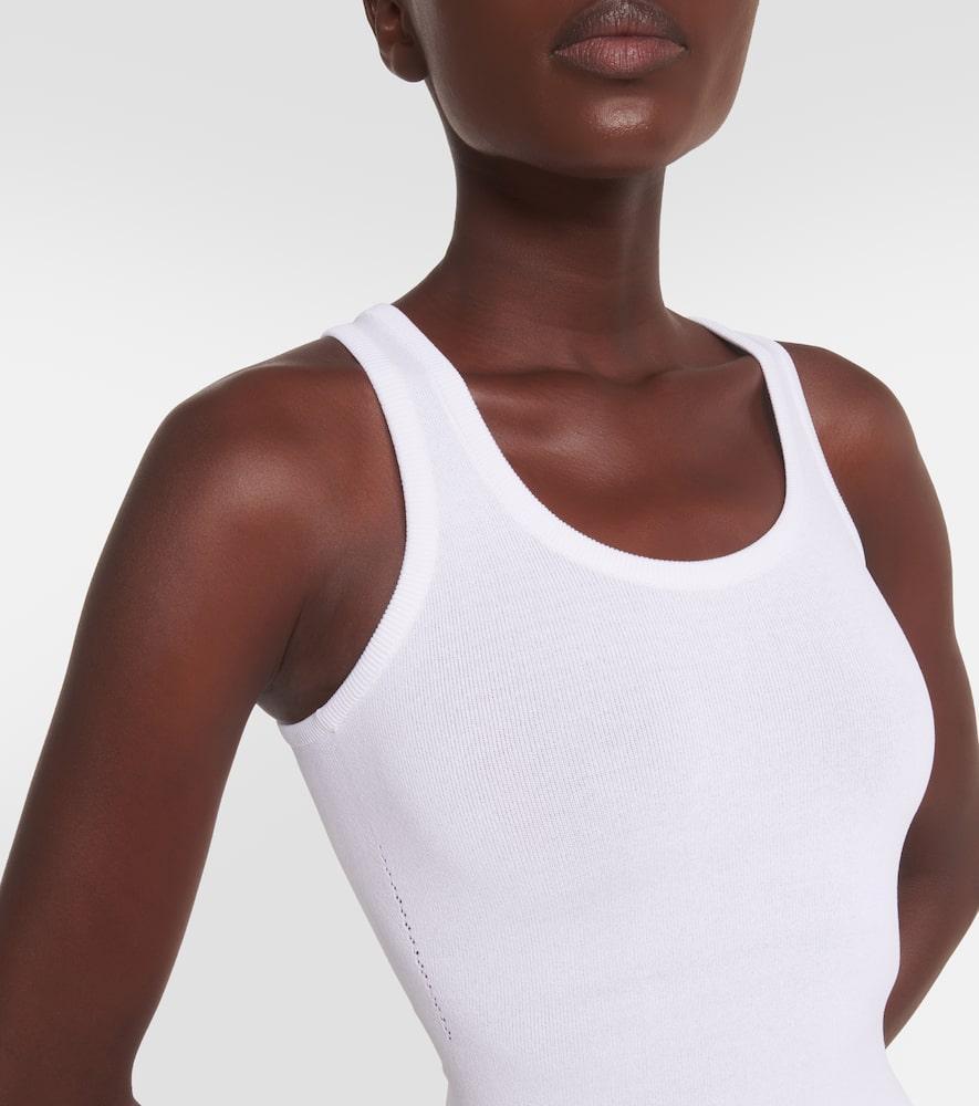 ALAÏA Knit Bodysuit In Blanc Product Image