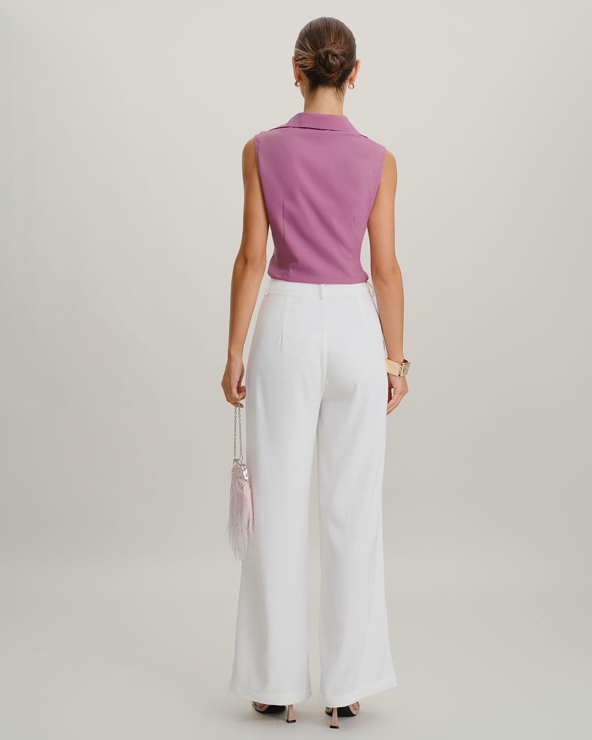 Purple Cowl Neck Tank Top Product Image