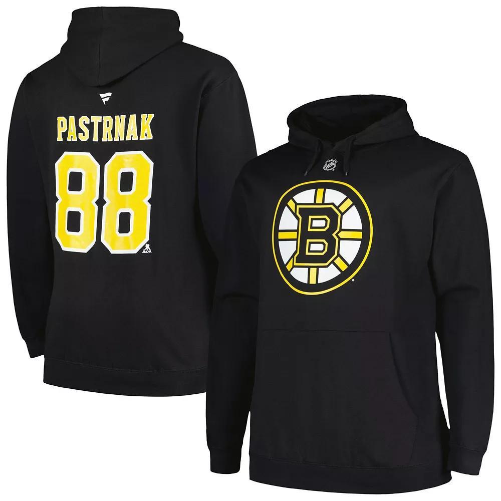 Men's Profile David Pastrnak Black Boston Bruins Big & Tall Name & Number Pullover Hoodie,  Product Image