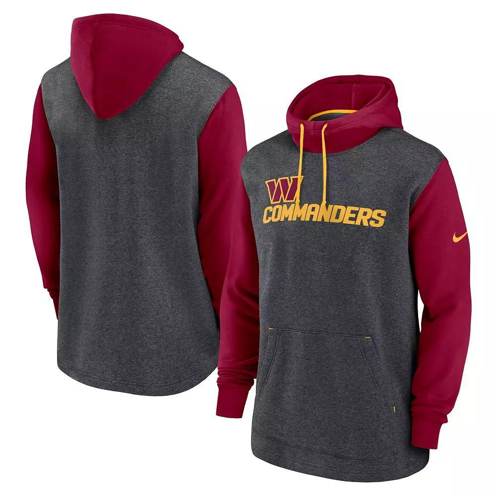 Men's Nike Heathered Charcoal/Burgundy Washington Commanders Surrey Legacy Pullover Hoodie, Size: Small, Wft Charco Product Image