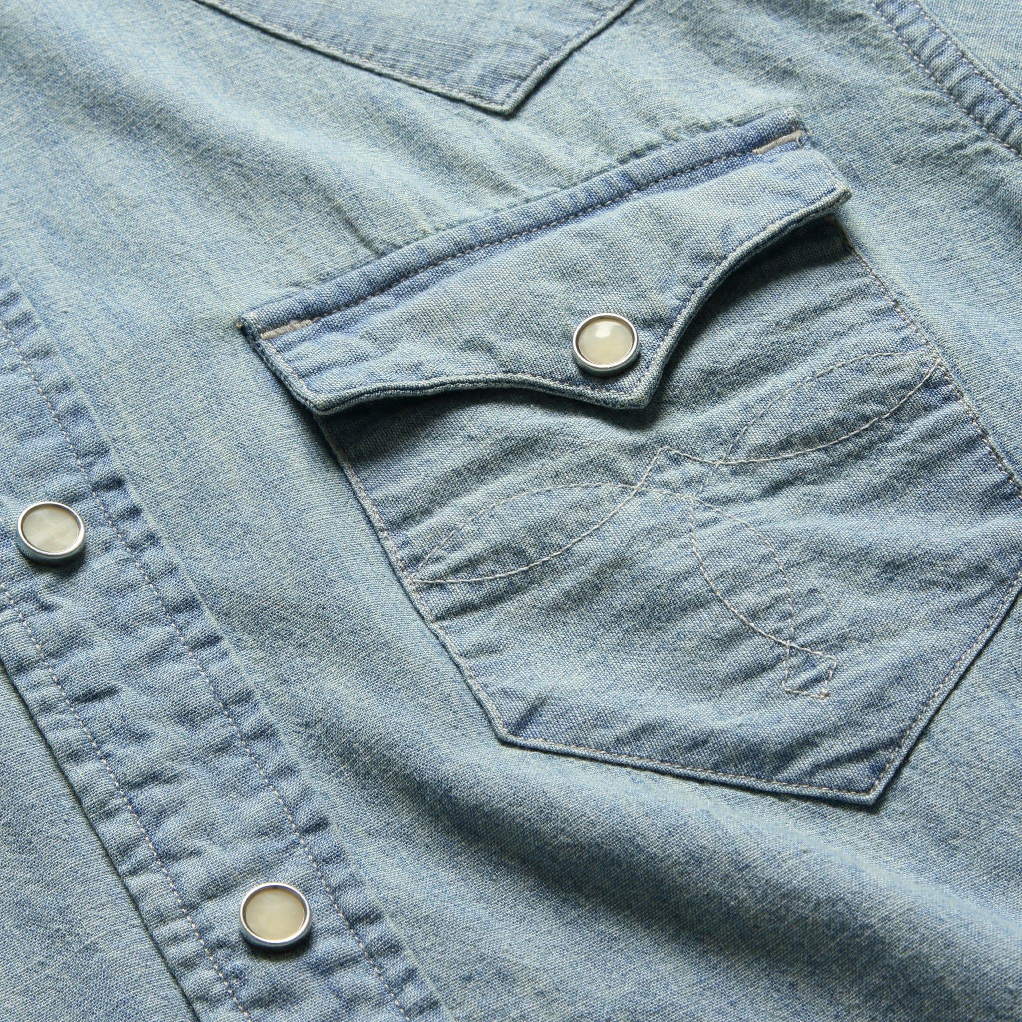 Slim Chambray Western Shirt - Davey Wash Product Image