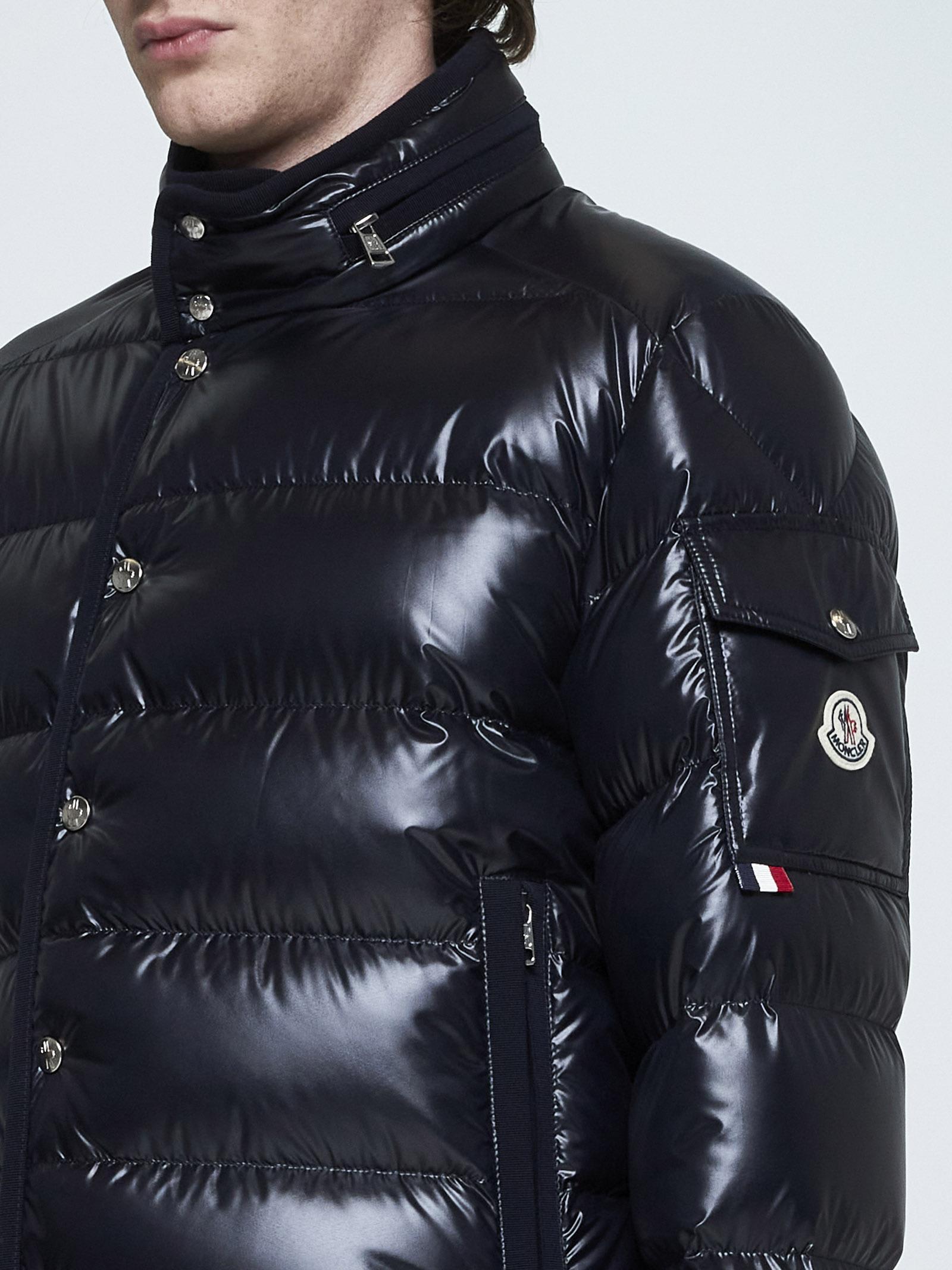 Gourette Quilted Nylon Down Jacket In Navy Product Image