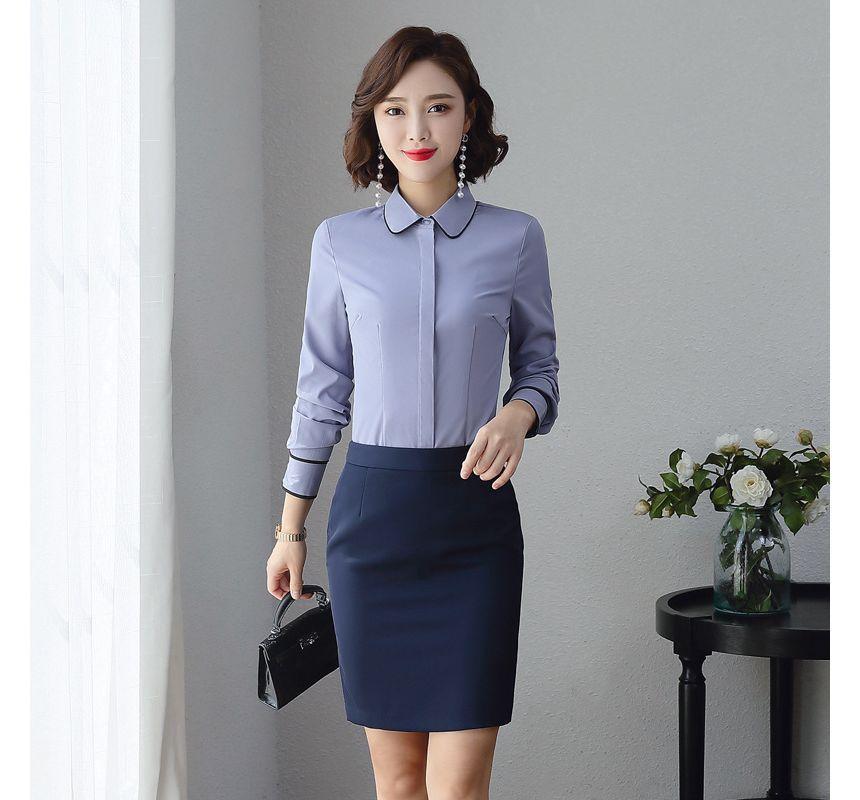 Long-Sleeve Plain Shirt Product Image