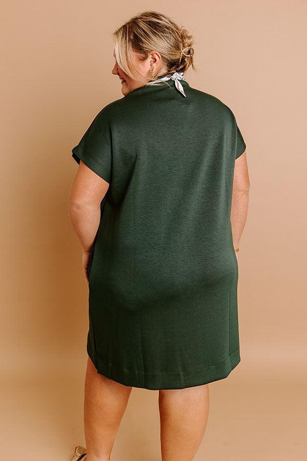 City Sleek Mini Dress in Hunter Green Curves Product Image
