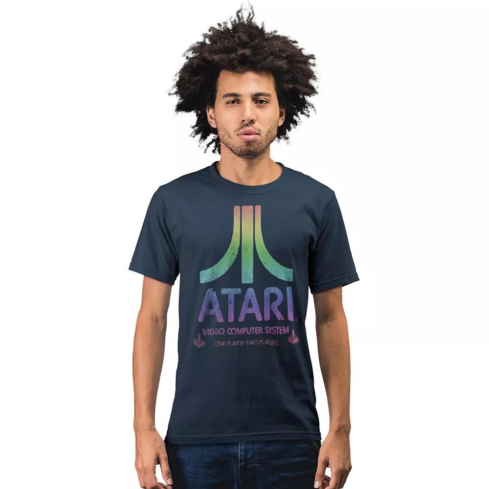 Men's Atari Vintage Rainbow Logo Tee, Size: Large, Blue Product Image
