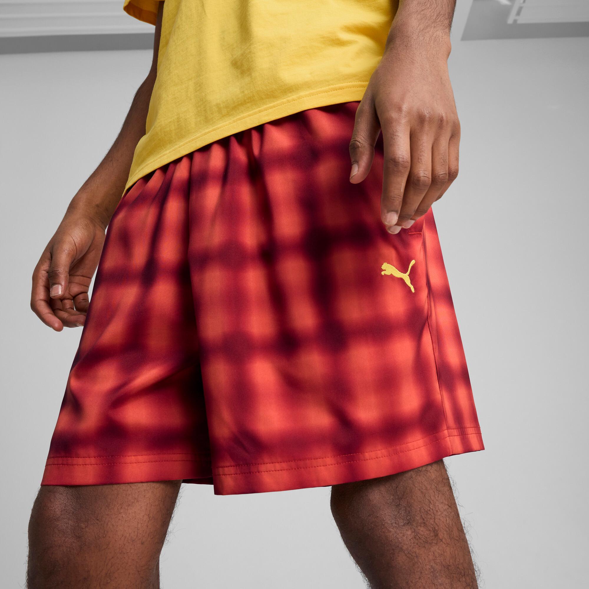 PUMA ROAD TO UNITY Men's Relaxed 6" Woven Shorts in Red Fire/Aop Product Image