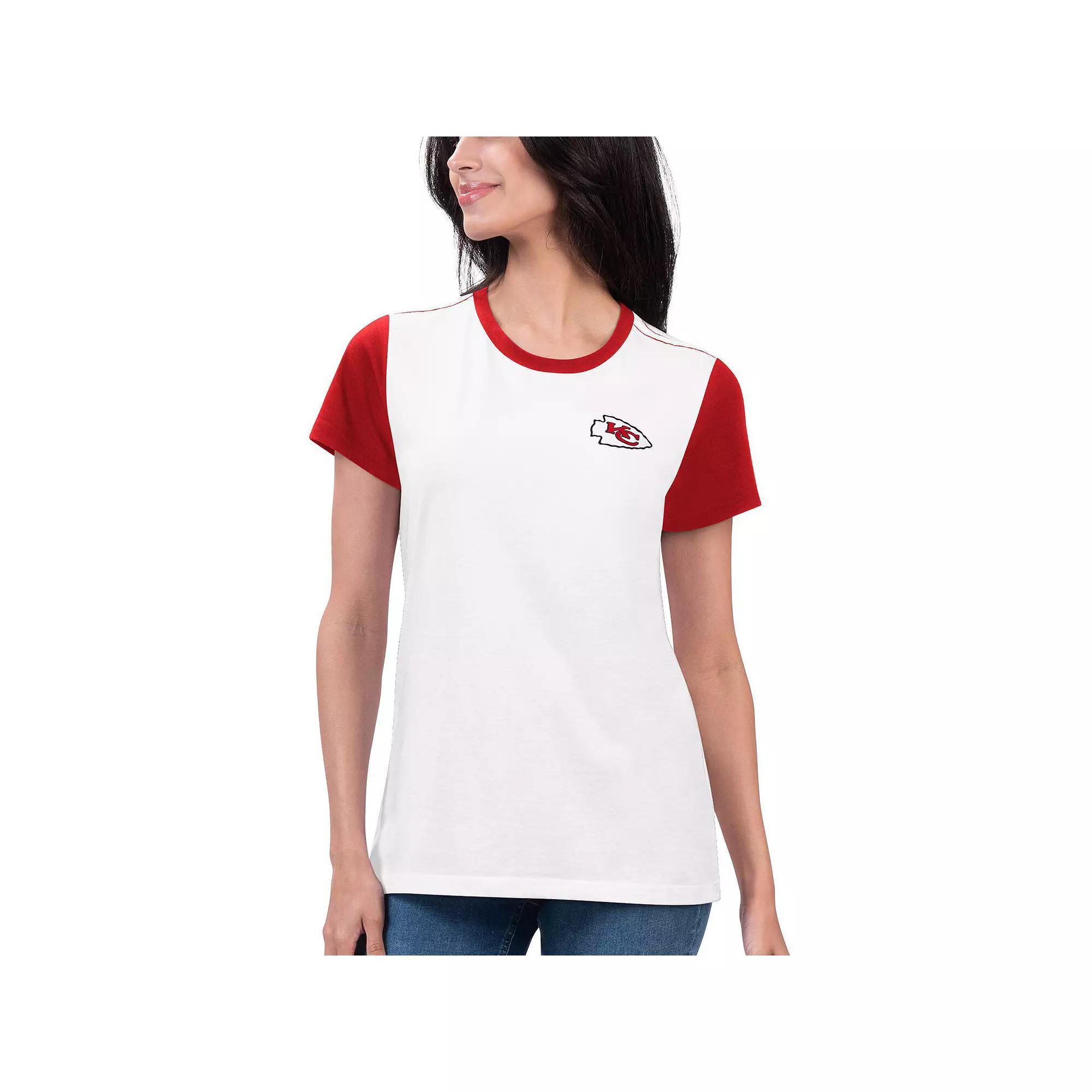 Women's G-III 4Her by Carl Banks White/Red Kansas City Chiefs Fashion Illustration T-Shirt, Size: XL Product Image