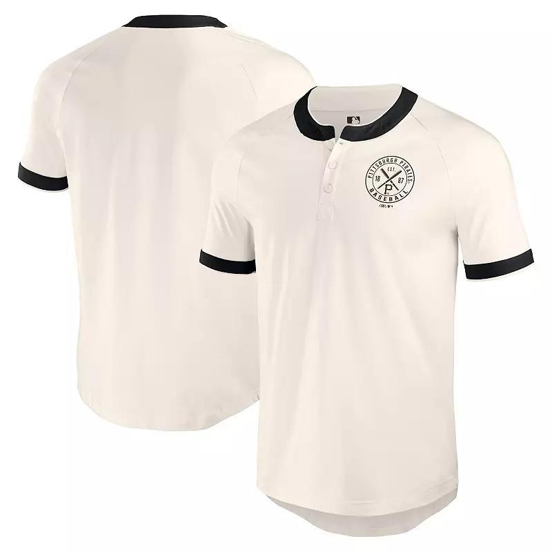 Men's Darius Rucker Collection by Fanatics White Seattle Mariners Henley Raglan T-Shirt, Size: Medium Product Image