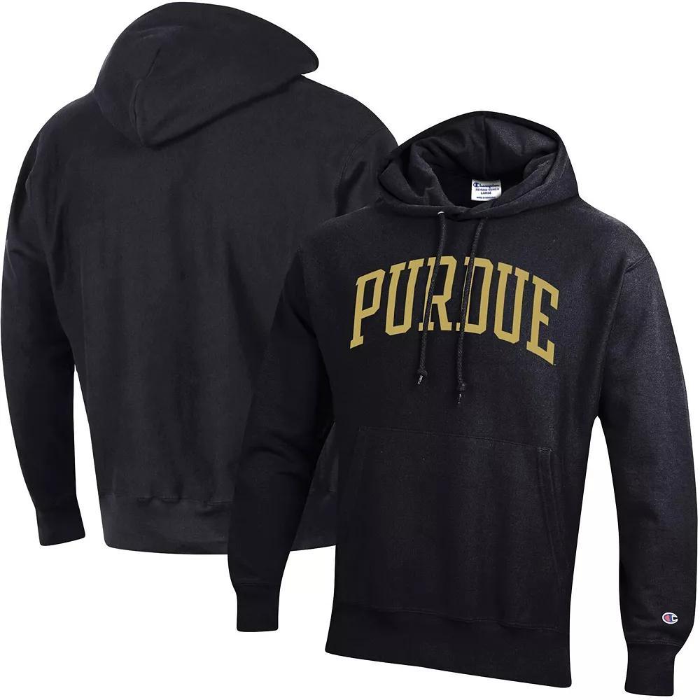 Men's Champion Black Purdue Boilermakers Team Arch Reverse Weave Pullover Hoodie,  Product Image