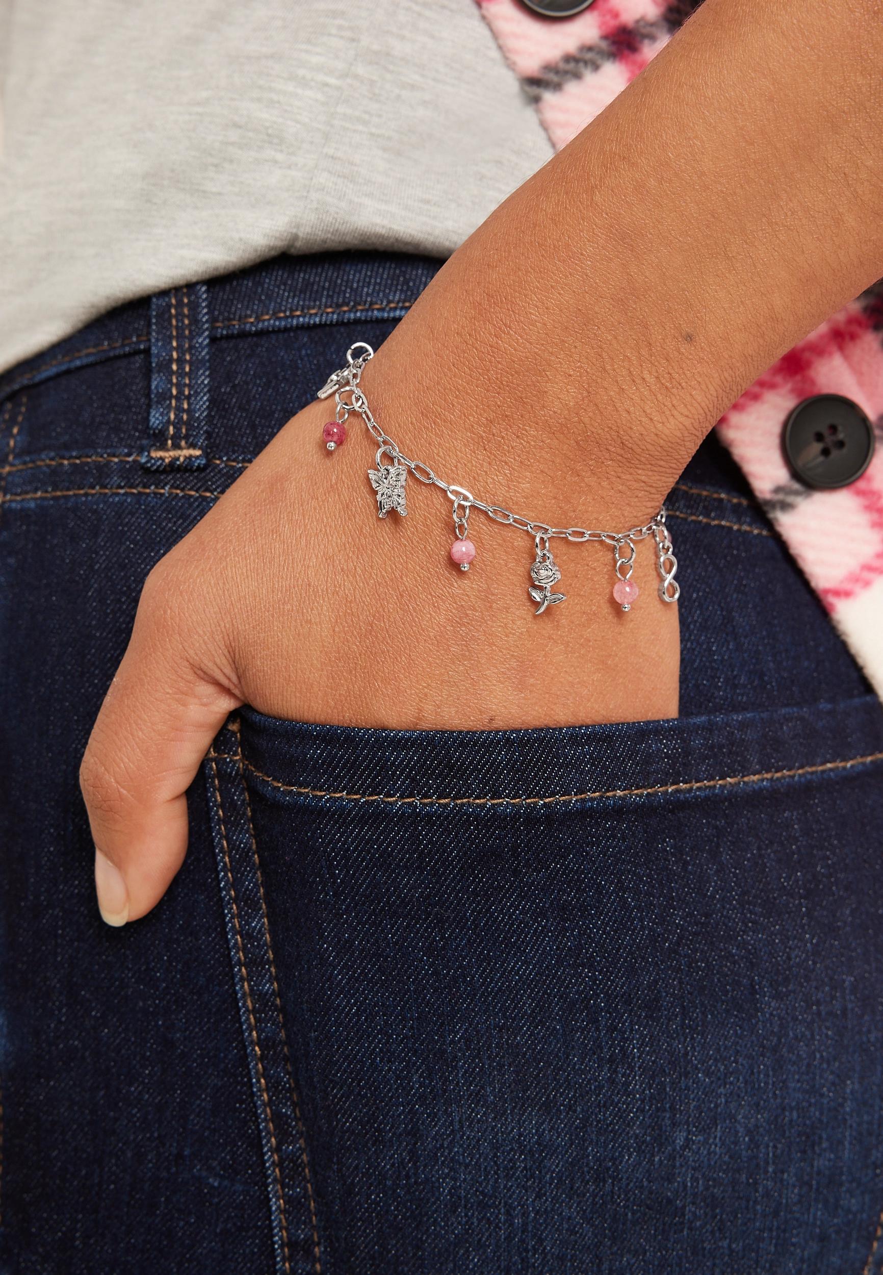 Silver Butterfly Charm Bracelet Product Image