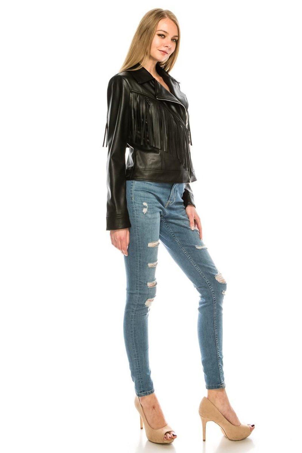 Black Fringe Jacket Product Image