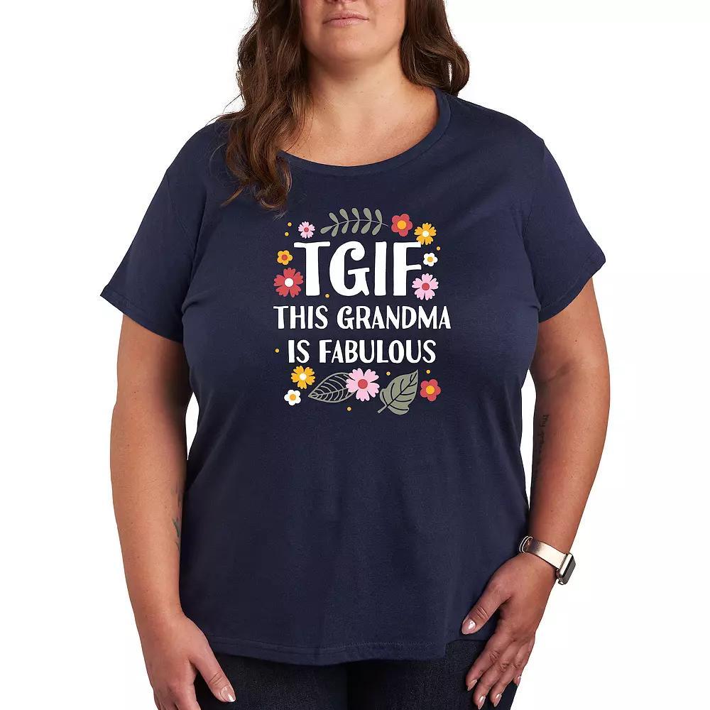 Plus TGIF This Grandma Is Fab Graphic Tee, Women's,  Product Image