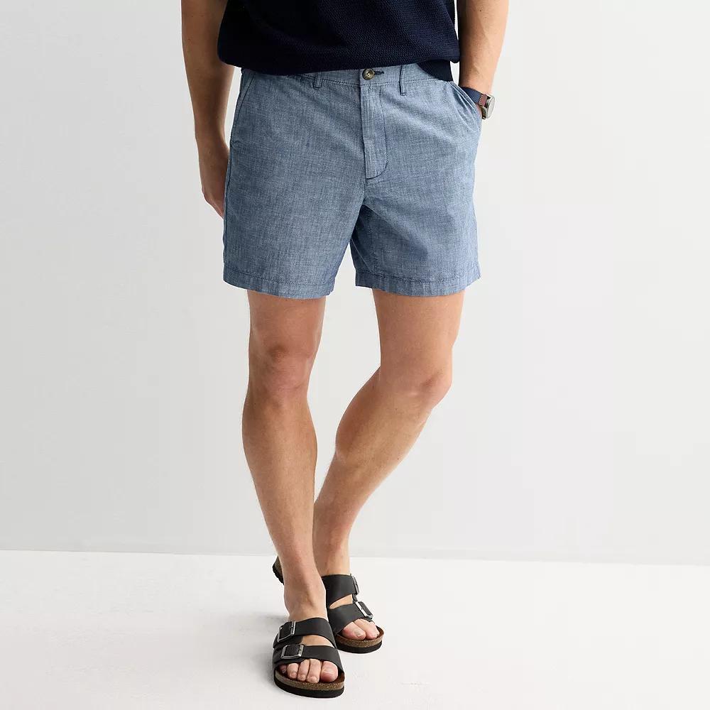 Men's Sonoma Goods For Life® 7" Flexwear Flat Front Shorts, Size: 40 7 IN, Chambray Product Image
