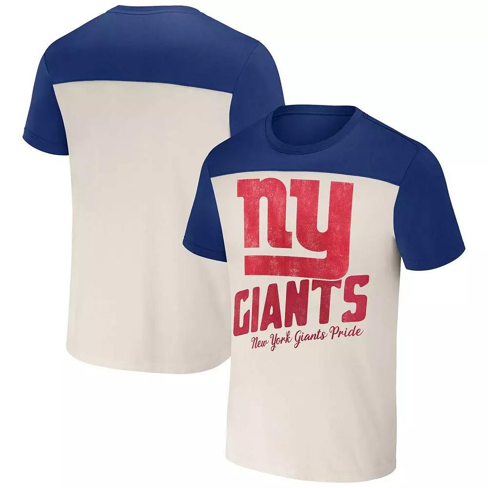 Mens NFL x Darius Rucker Collection by Fanatics Cream New York Giants Colorblocked T-Shirt Product Image