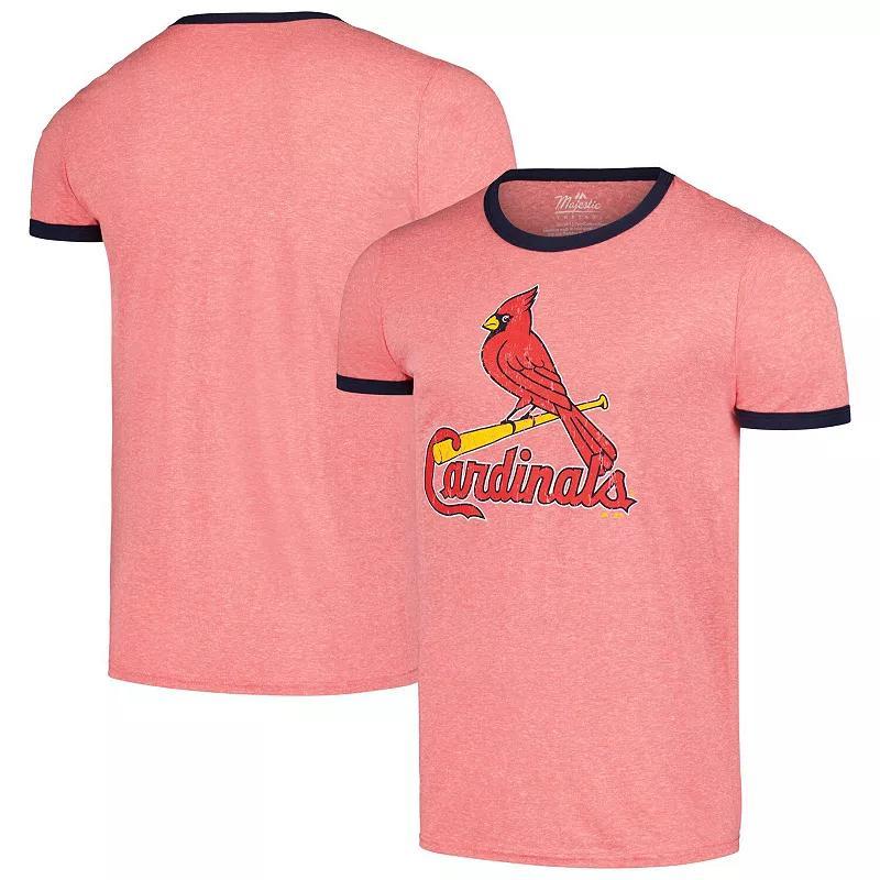 Mens Majestic Threads St. Louis Cardinals Ringer Tri-Blend T-Shirt Product Image