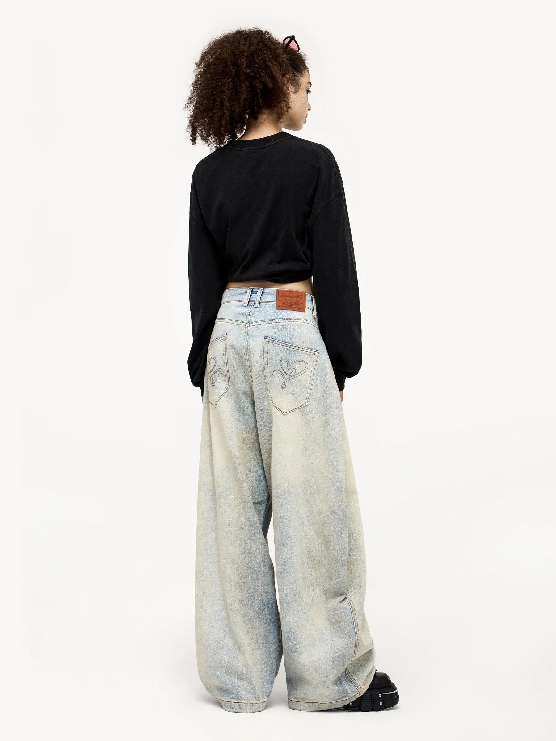 Aelfric Eden Wrinkle Washed Loose Jeans Product Image