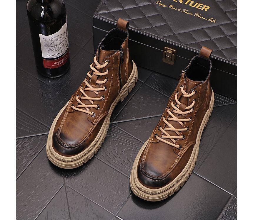 Lace-Up Platform Short Boots Product Image