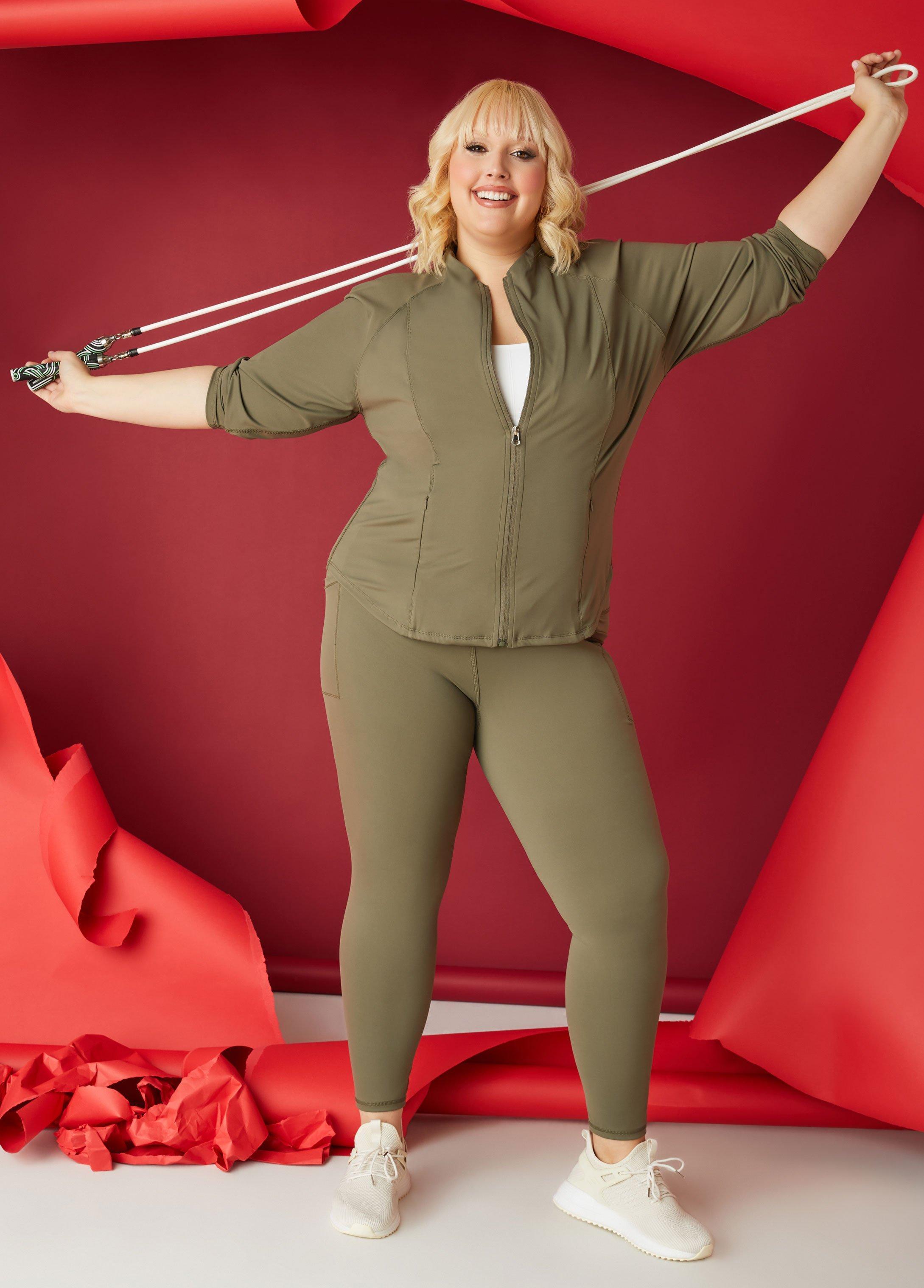 Plus Size High Rise Athletic Leggings Ashley Stewart Product Image