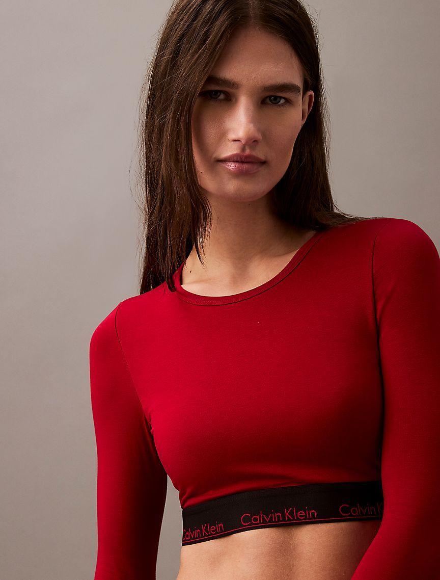 Icon Cotton Modal Lightly Lined Long Sleeve Bralette Product Image