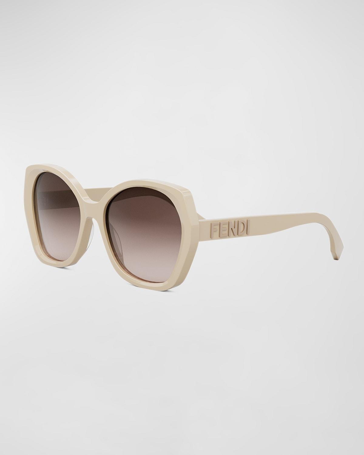 FENDI Womens Lettering 57mm Butterfly Sunglasses Product Image