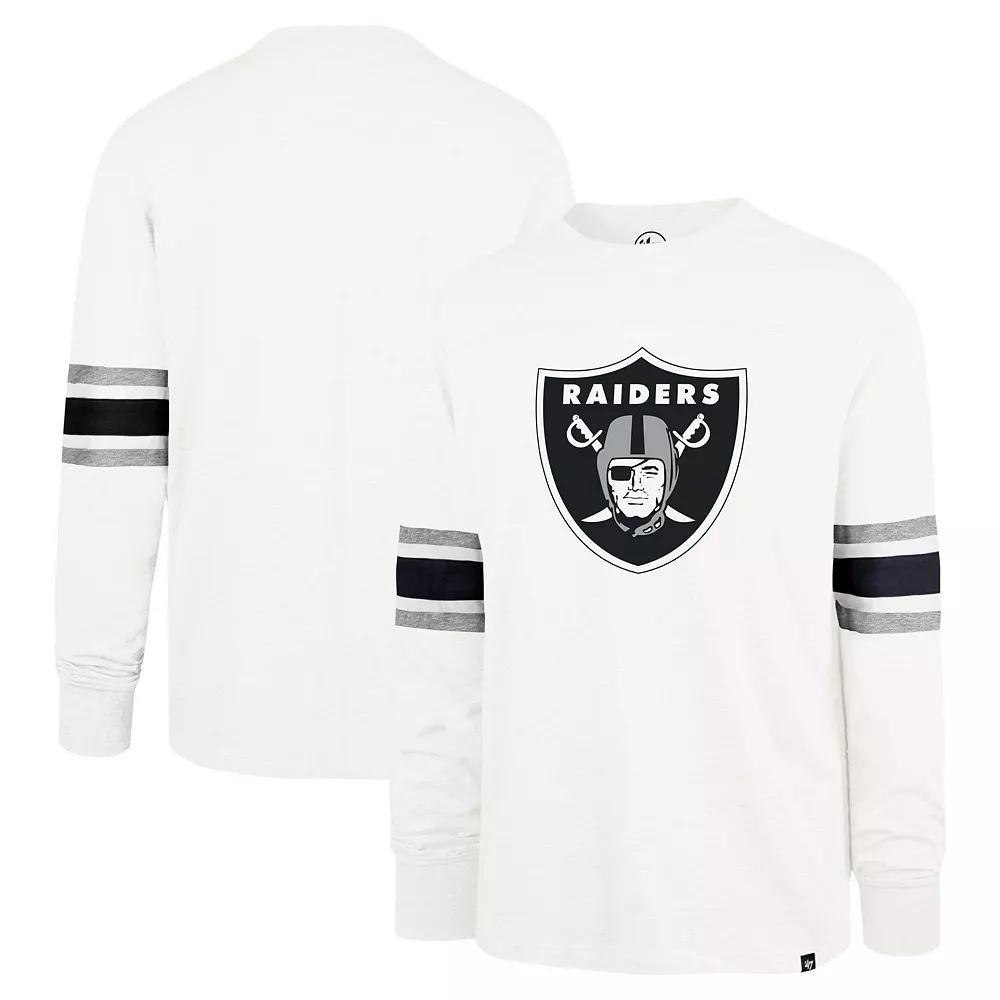 Men's '47 White Las Vegas Raiders Gridiron Premier Brex Long Sleeve T-Shirt,  Product Image