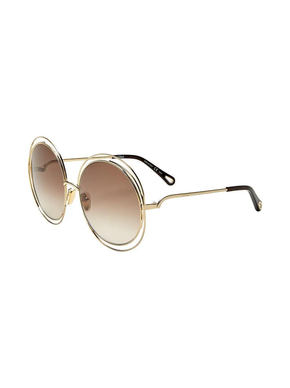 CHLOÉ Round-frame Sunglasses In Gold Product Image