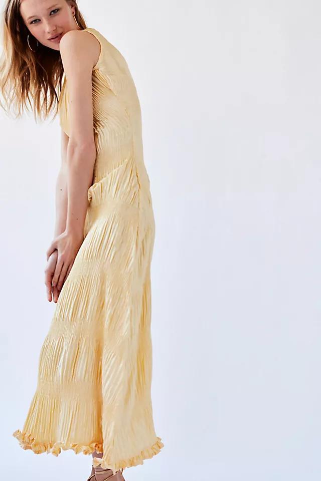 Kadiju Champagne Pleated Dress Product Image