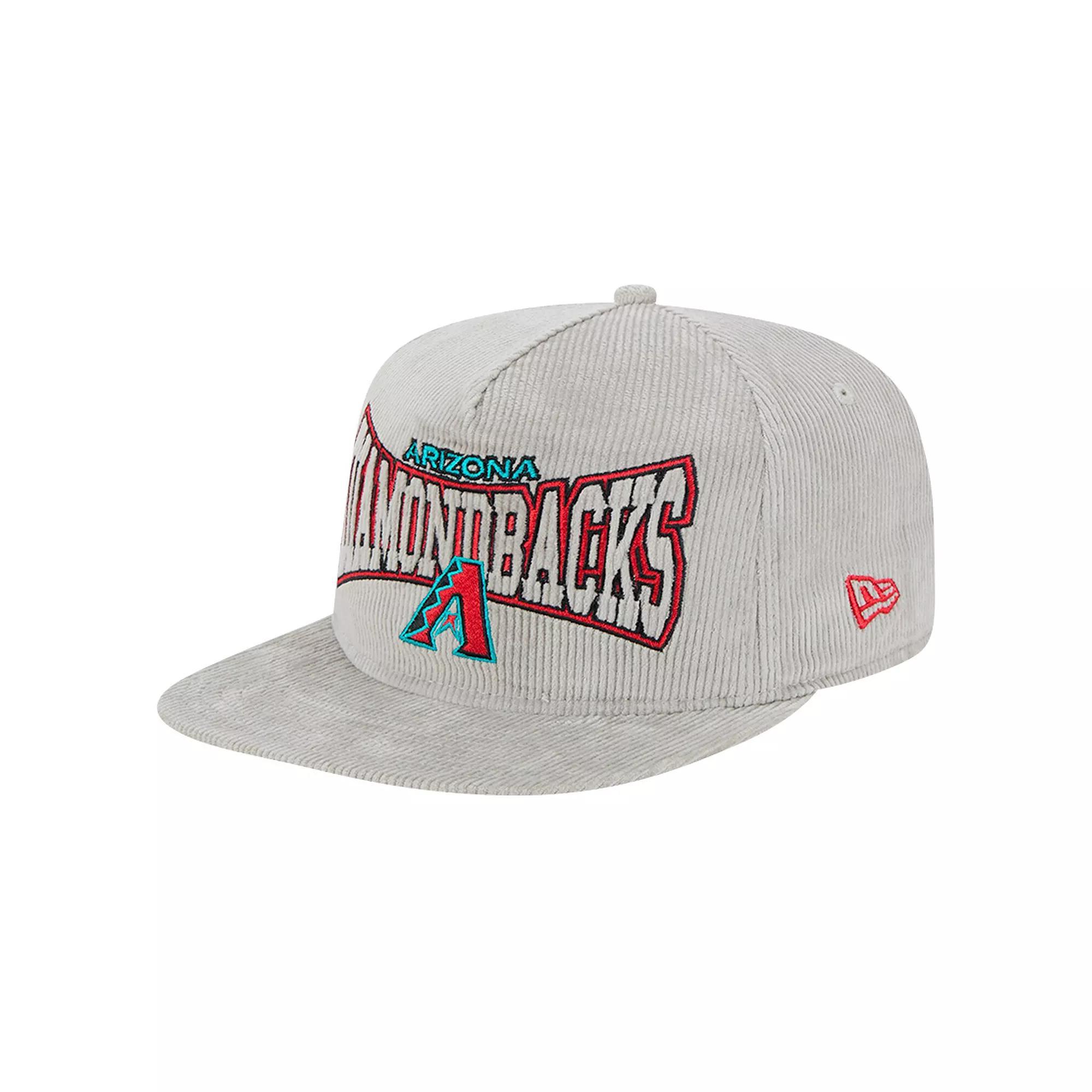 Men's New Era Gray Arizona Diamondbacks Corduroy Golfer Snapback Hat, Grey Product Image