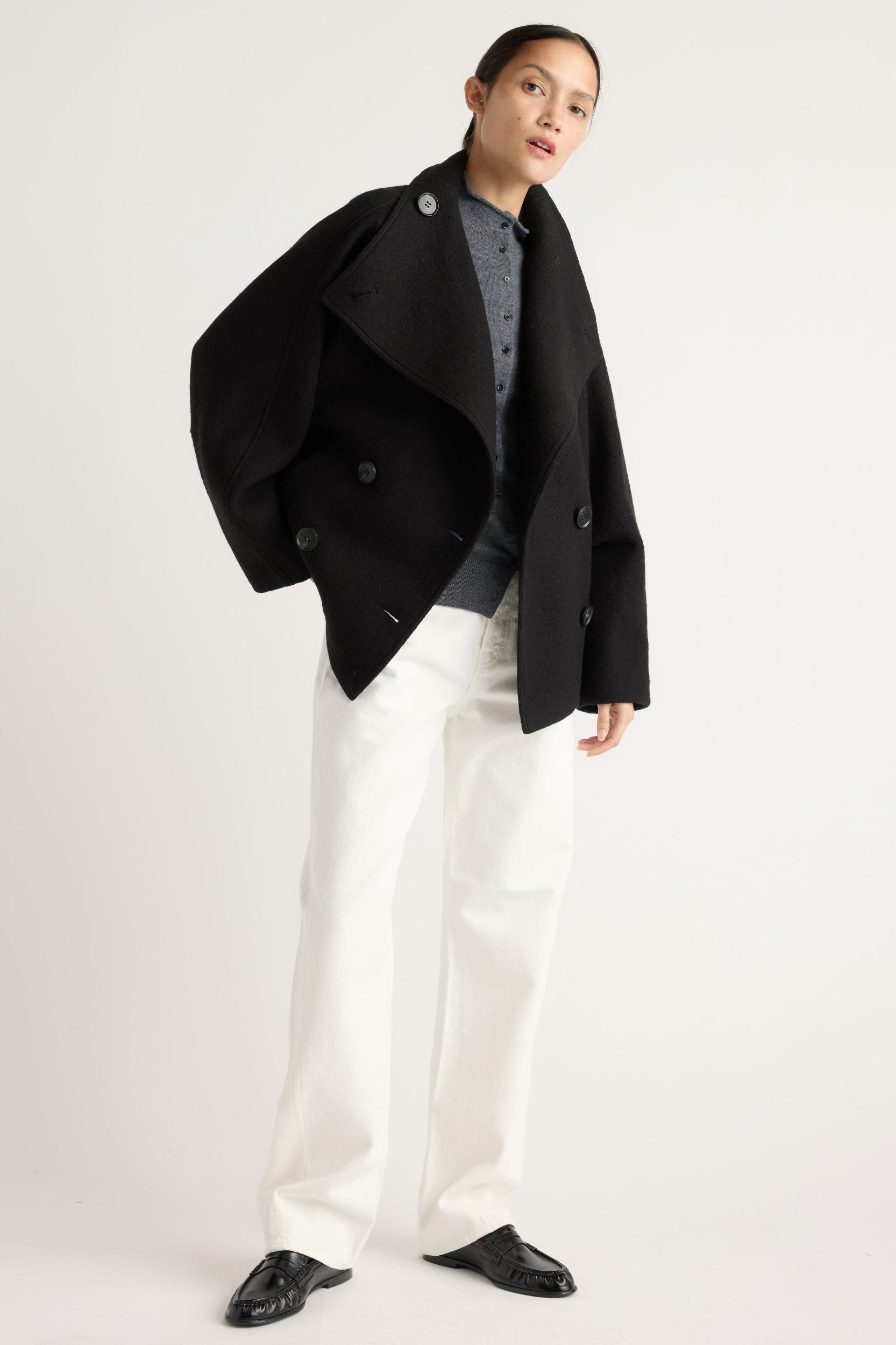 Vashti Wool-Blend Collared Peacoat Product Image