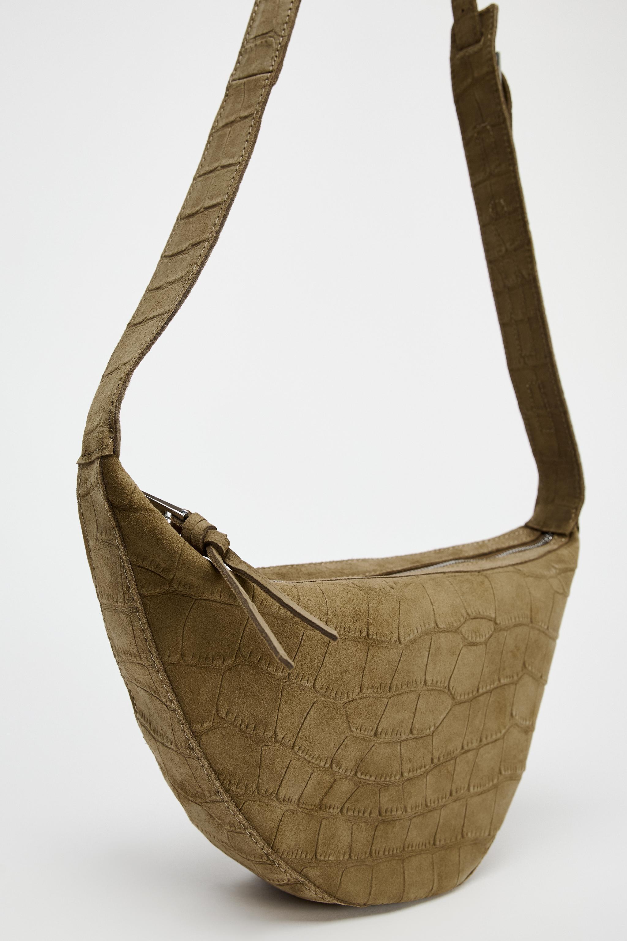 MOCK CROC SUEDE CROSSBODY BAG Product Image