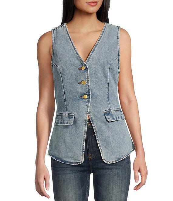 Vigoss Long Denim Vest Product Image