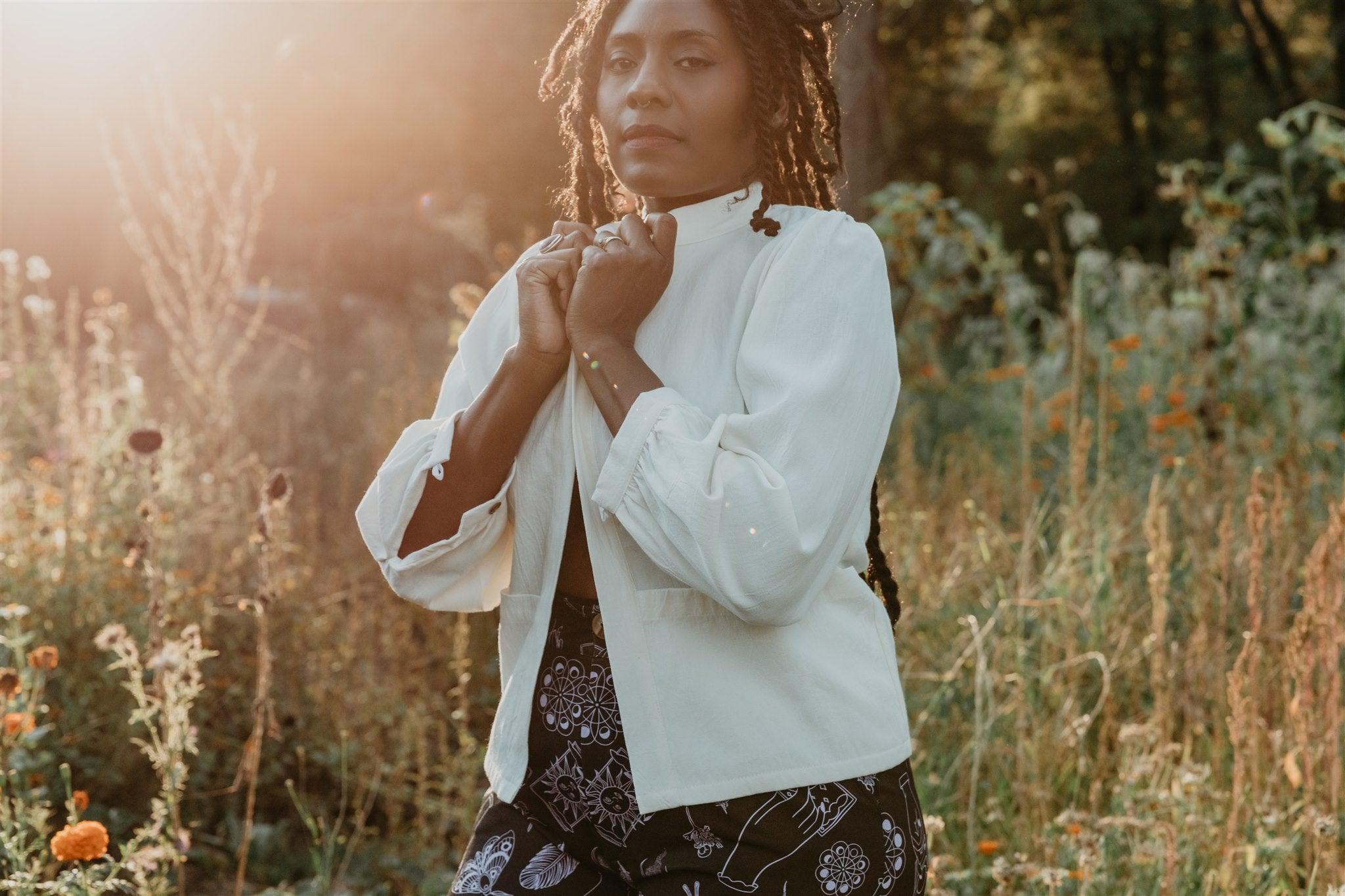 Jane Jacket in Textured White Product Image