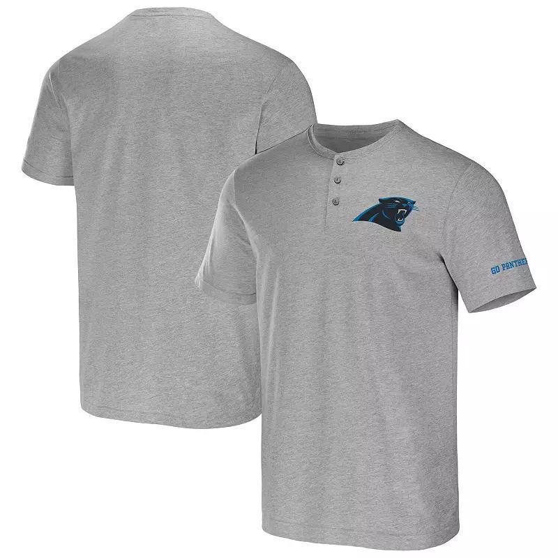 Men's NFL x Darius Rucker Collection by Fanatics Heather Gray Carolina Panthers Henley T-Shirt,  Product Image
