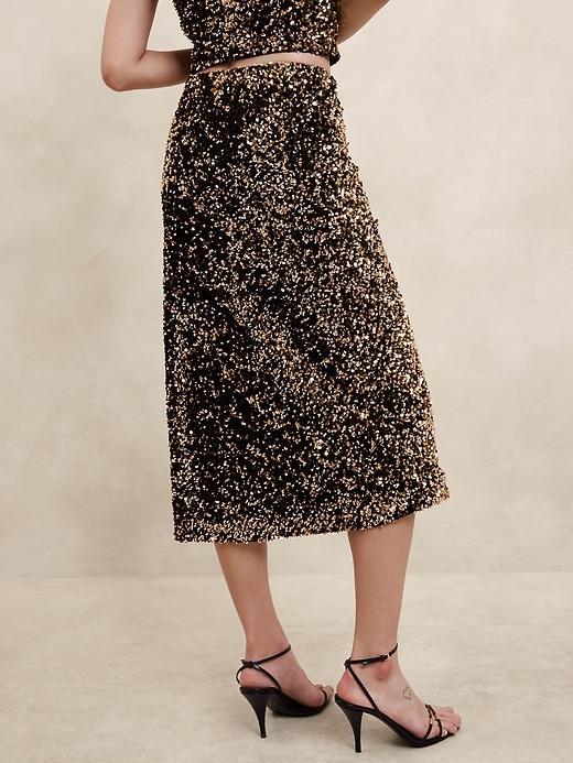 Sequin Midi Slip Skirt Product Image