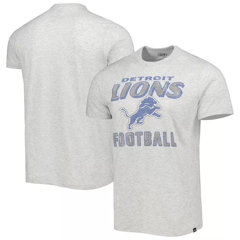 Men's '47 Heathered Gray Detroit Lions Dozer Franklin Lightweight T-Shirt,  Product Image