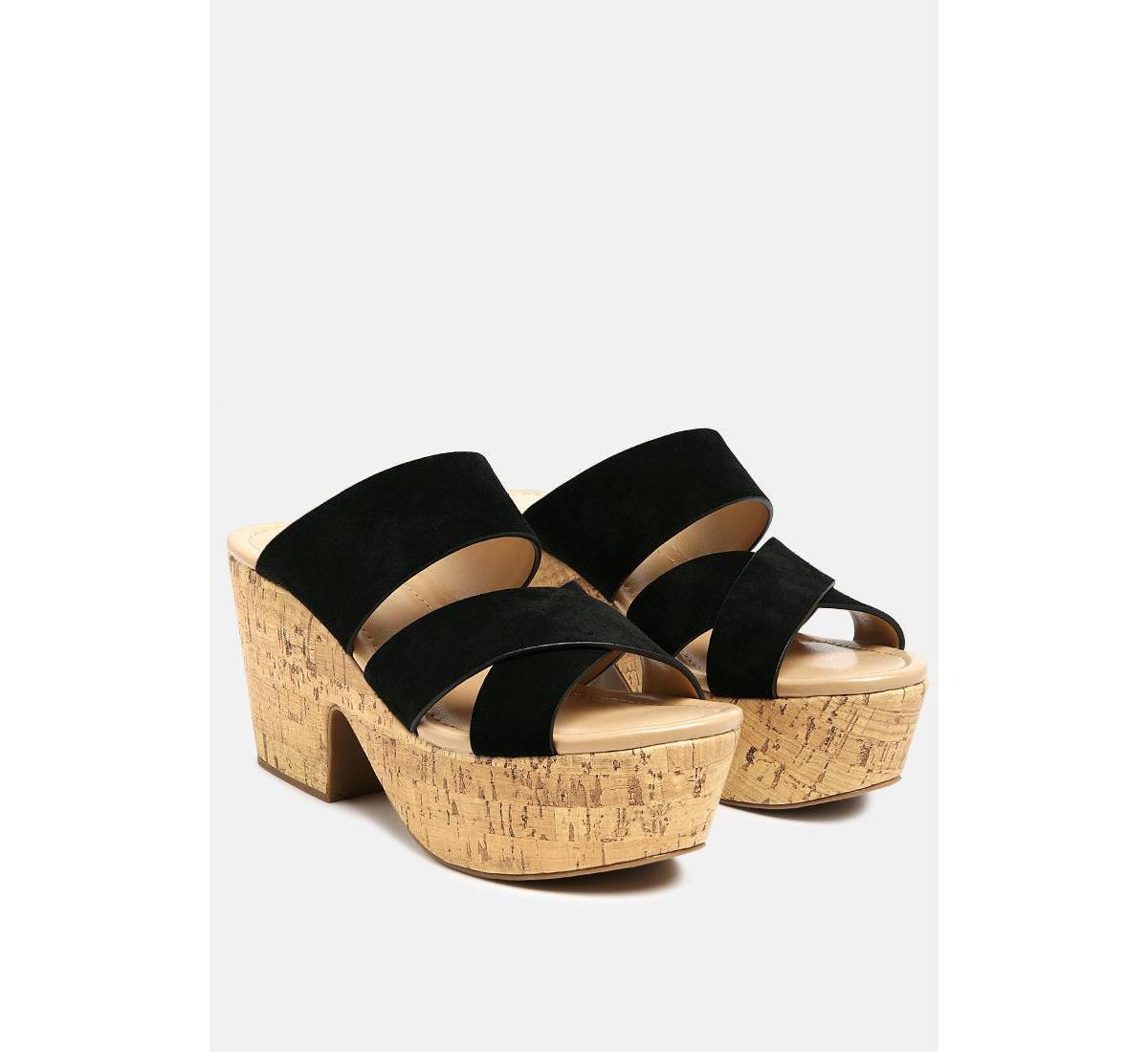 Rag & Co Gerd Womens Suede Platform Sandals Product Image