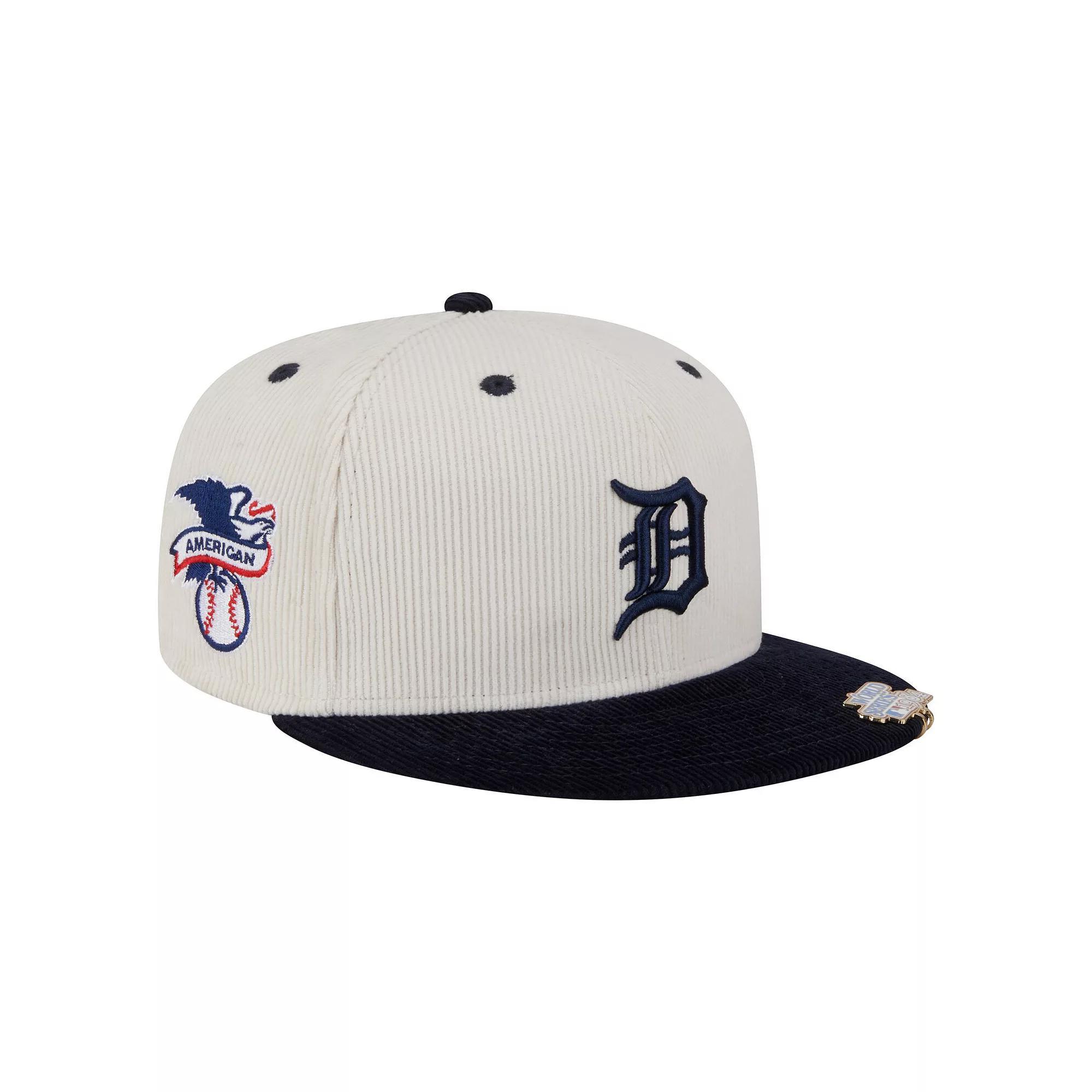 Men's New Era Cream/Navy Seattle Mariners Two-Tone Corduroy 59FIFTY Fitted Hat, Size: 7 5/8, Beige Product Image