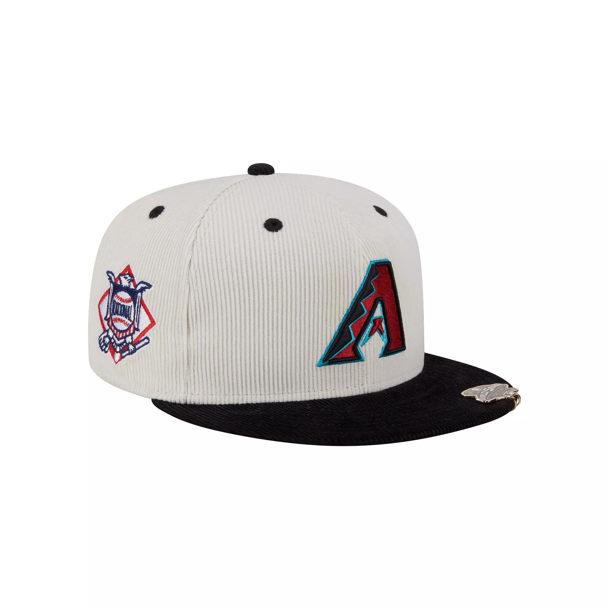 Men's New Era Cream/Black Arizona Diamondbacks Two-Tone Corduroy 59FIFTY Fitted Hat, Size: 7 1/8, Beige Product Image