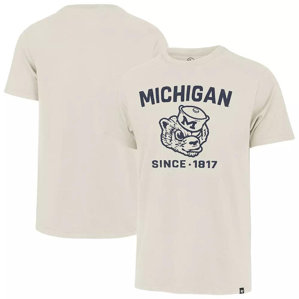Men's '47 Cream Michigan Wolverines Duster Franklin T-Shirt, Size: Small, Beige Product Image