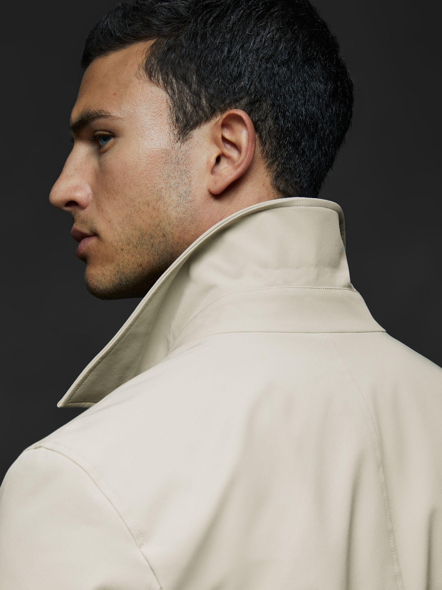 Elasticated Hem Harrington Jacket in Stone Product Image